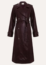 Carla Croc Pu Trench Coat