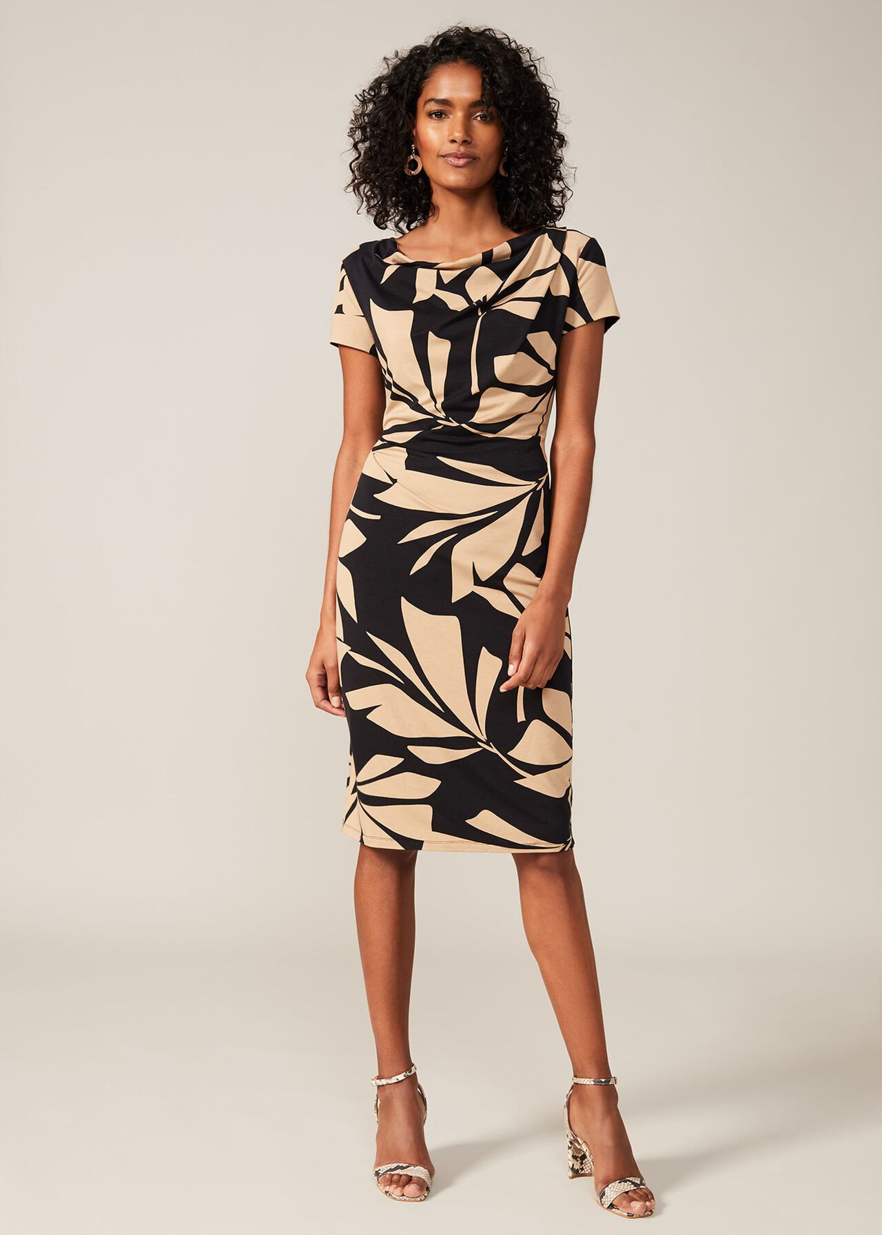 Kadia Palm Print Jersey Dress