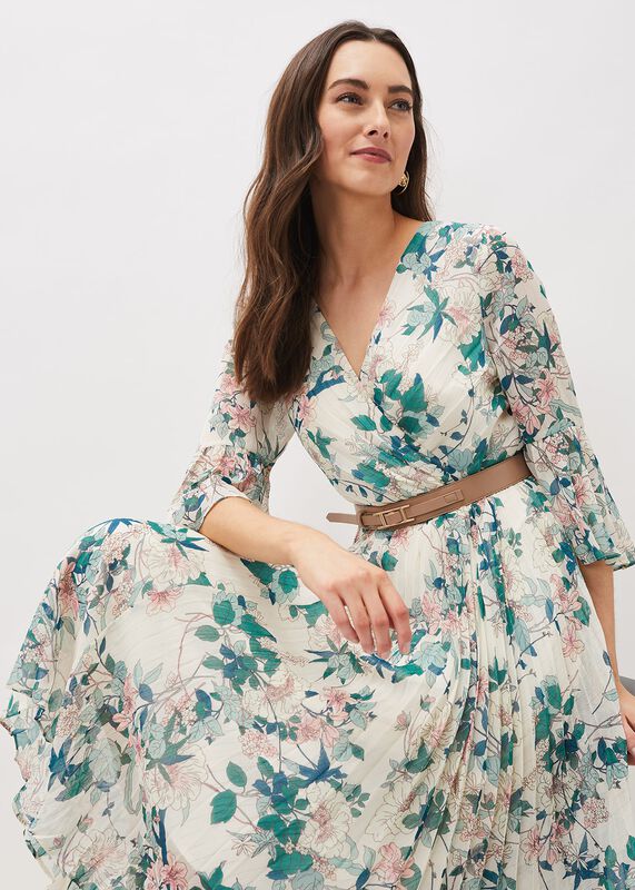 Dani Floral Pleated Midi Dress
