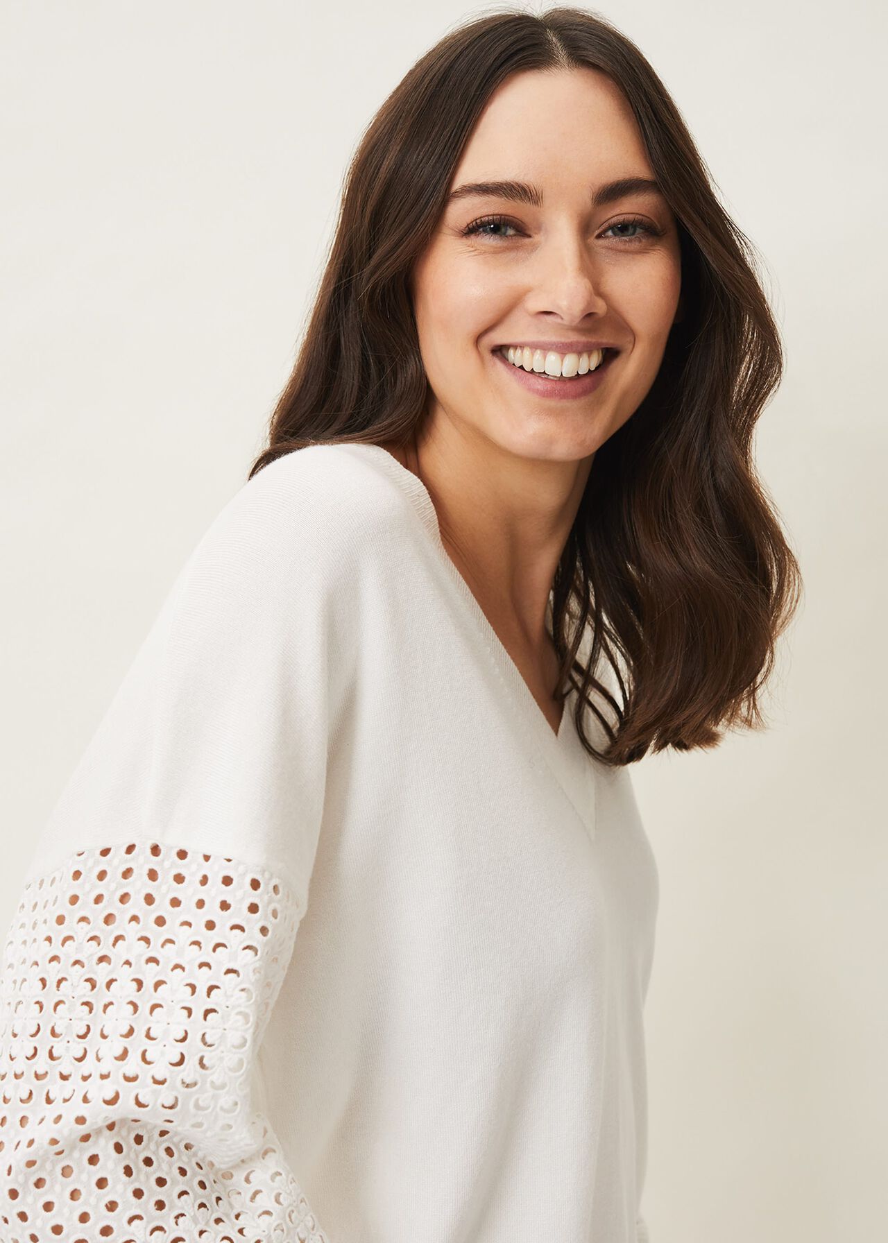 Lise White Broderie Top
