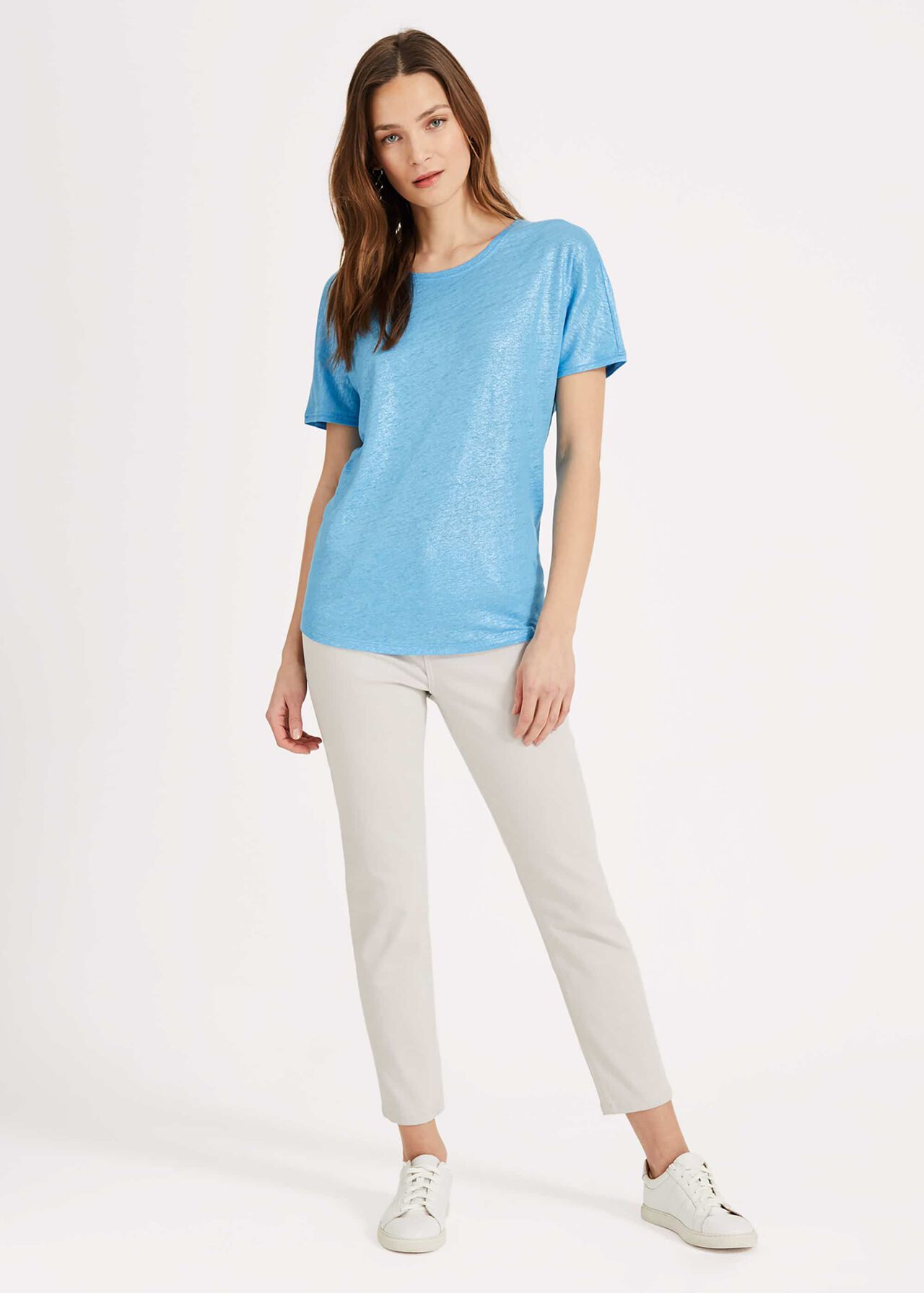 Lara Linen Shimmer Foil T-Shirt
