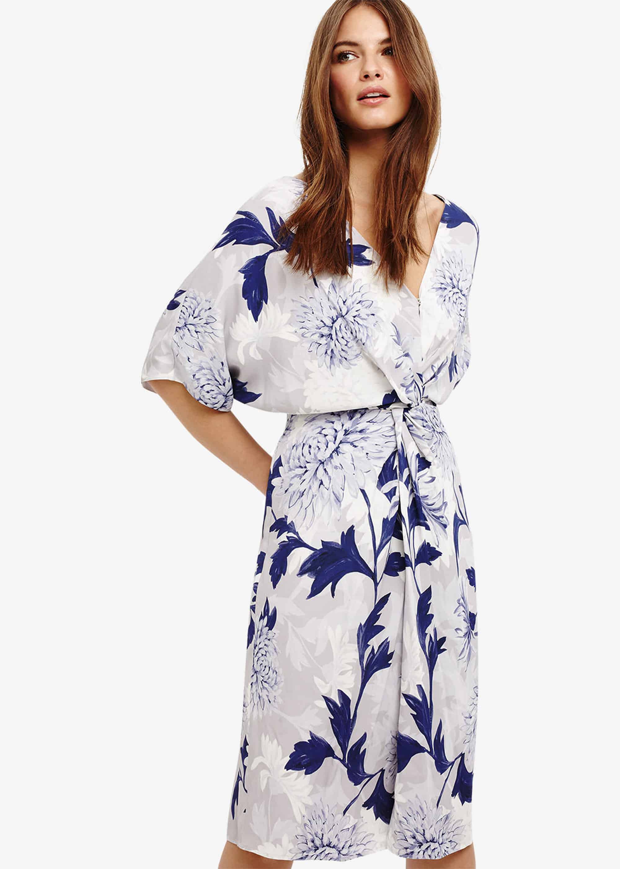 phase eight april floral twist front dress