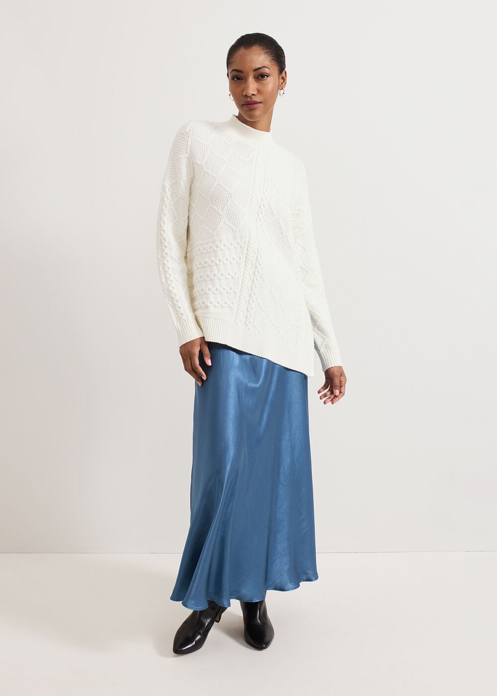 Orla Satin Slip Midi Skirt