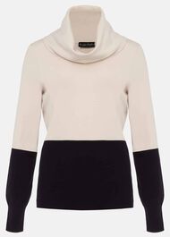 Zasha Colourblock Cowl Neck Jumper