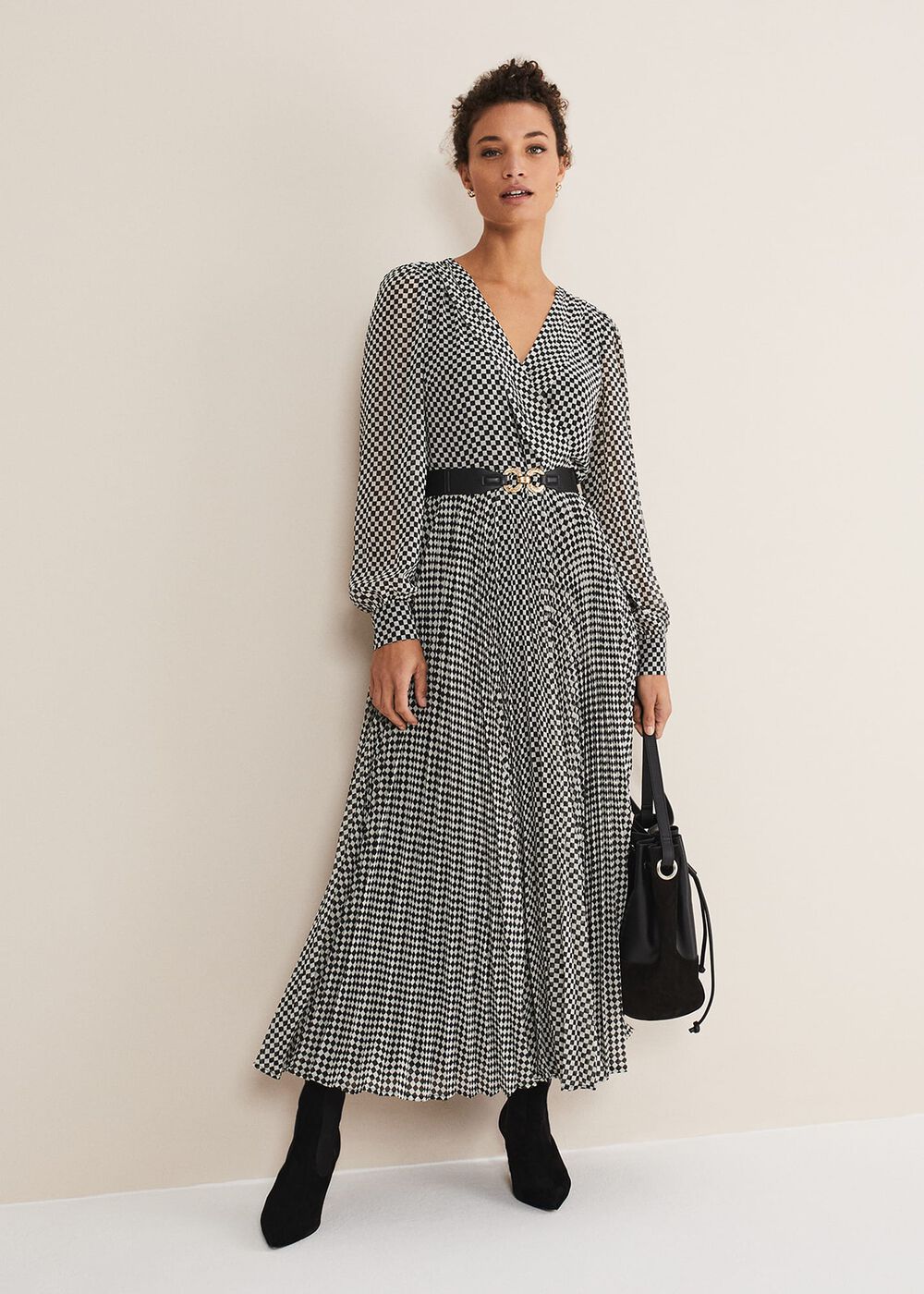 Carmen Checked Midaxi Dress