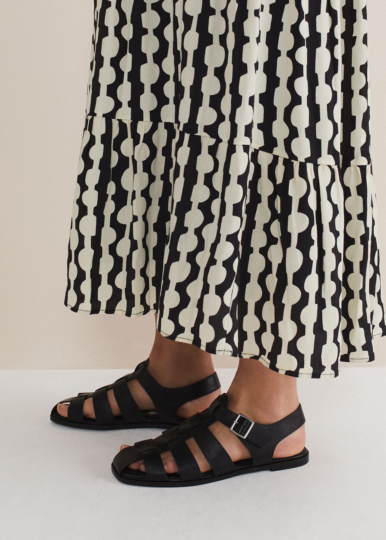 Leather Chunky Strap Sandal