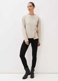 Dasha Button Detail Asymmetric Hem Top