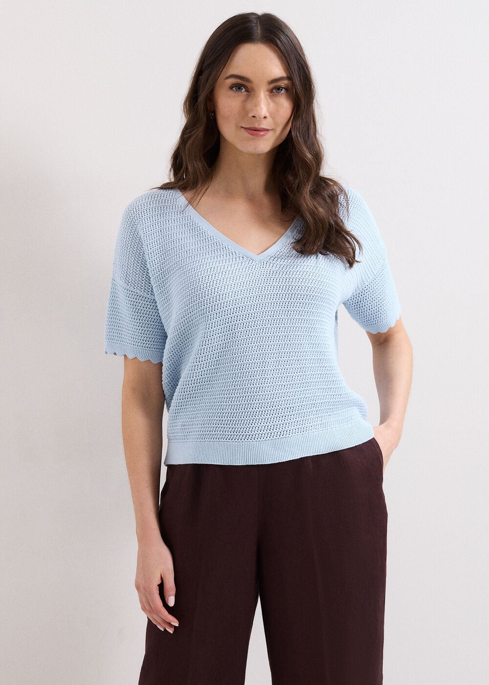 Amira Scallop Edge Textured Jumper