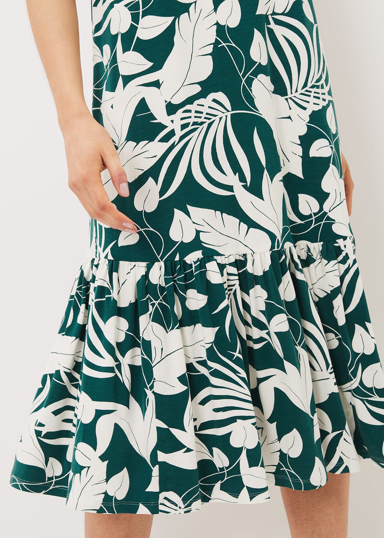 Aayra Palm Print Midaxi Dress
