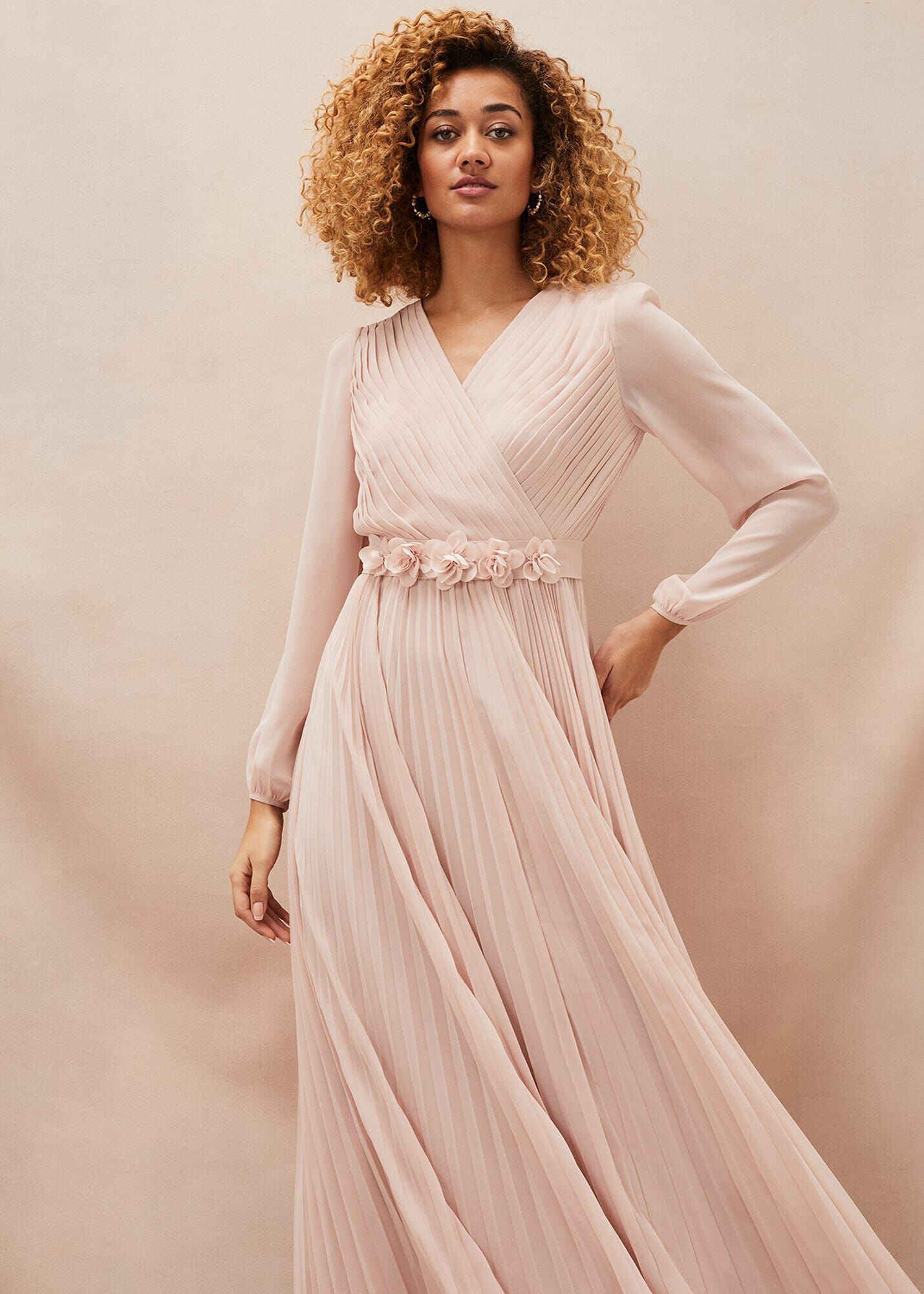 Alecia Pleated Chiffon Maxi Dress | Phase Eight UK |