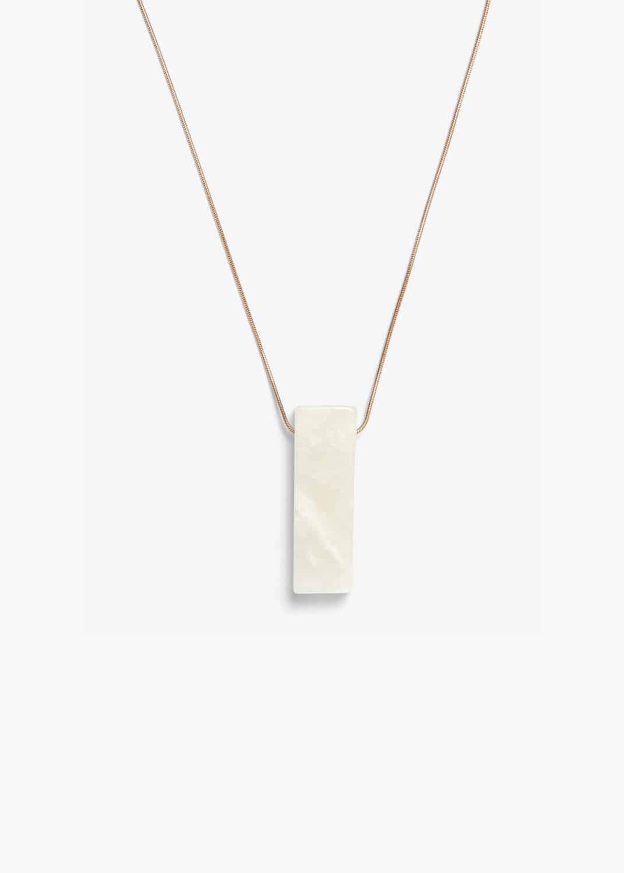 Monica Marbled Block Long Pendant Necklace