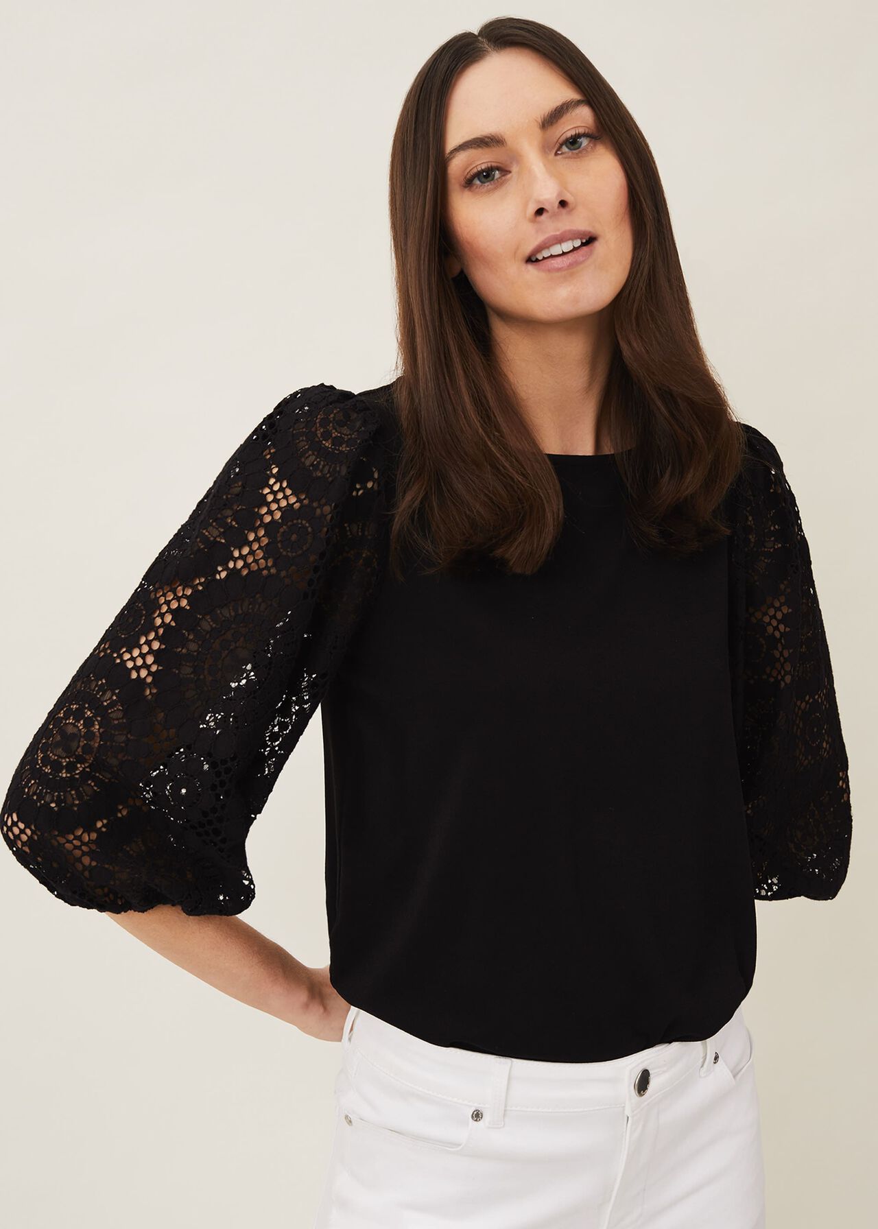 Lanna Lace Puff Sleeve Top | Phase Eight UK