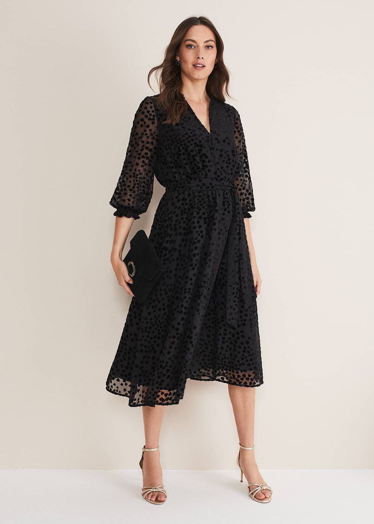 Isador Textured Fit And Flare Midi Dress