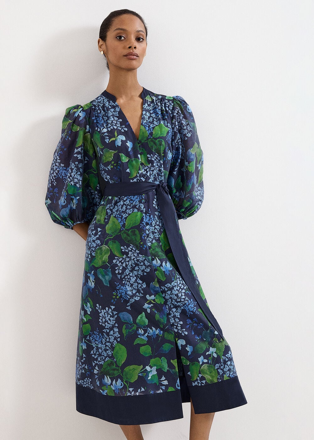 Nixie Floral Midi Shirt Dress