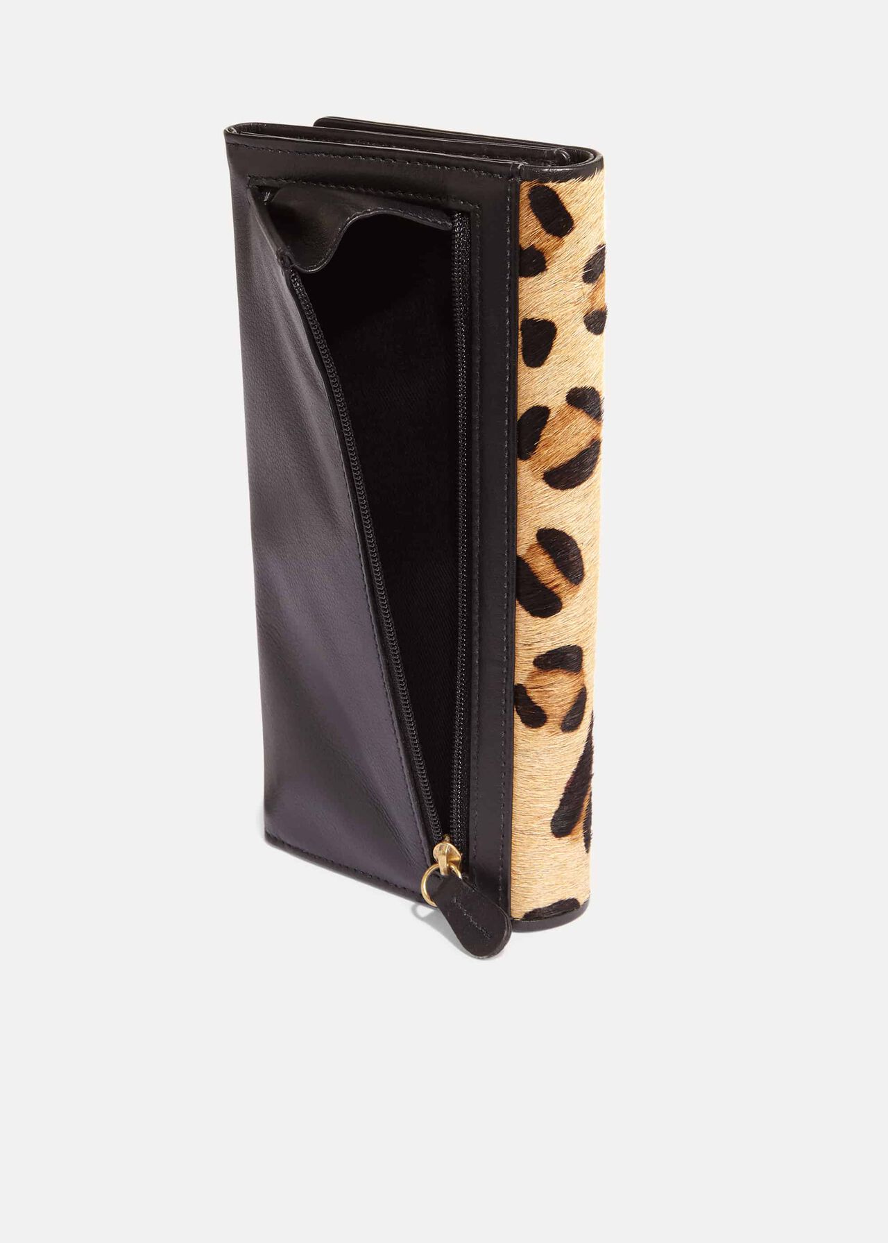 Caris Leopard Print Leather Purse