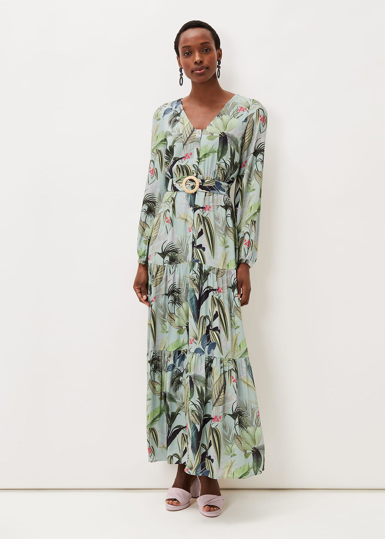 Maya Printed Tiered Maxi Dress