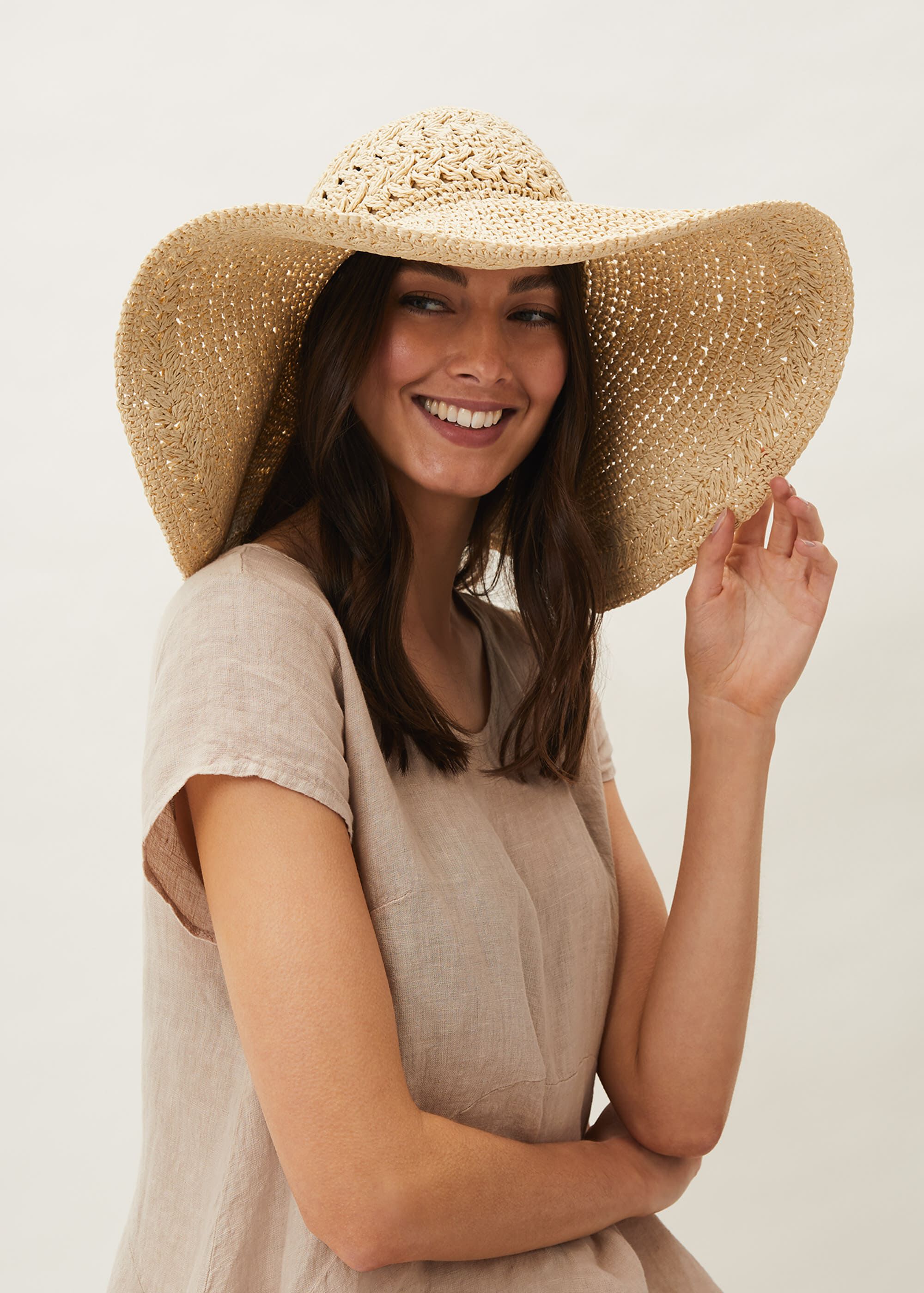 Sharla Crochet Straw Hat | Phase Eight