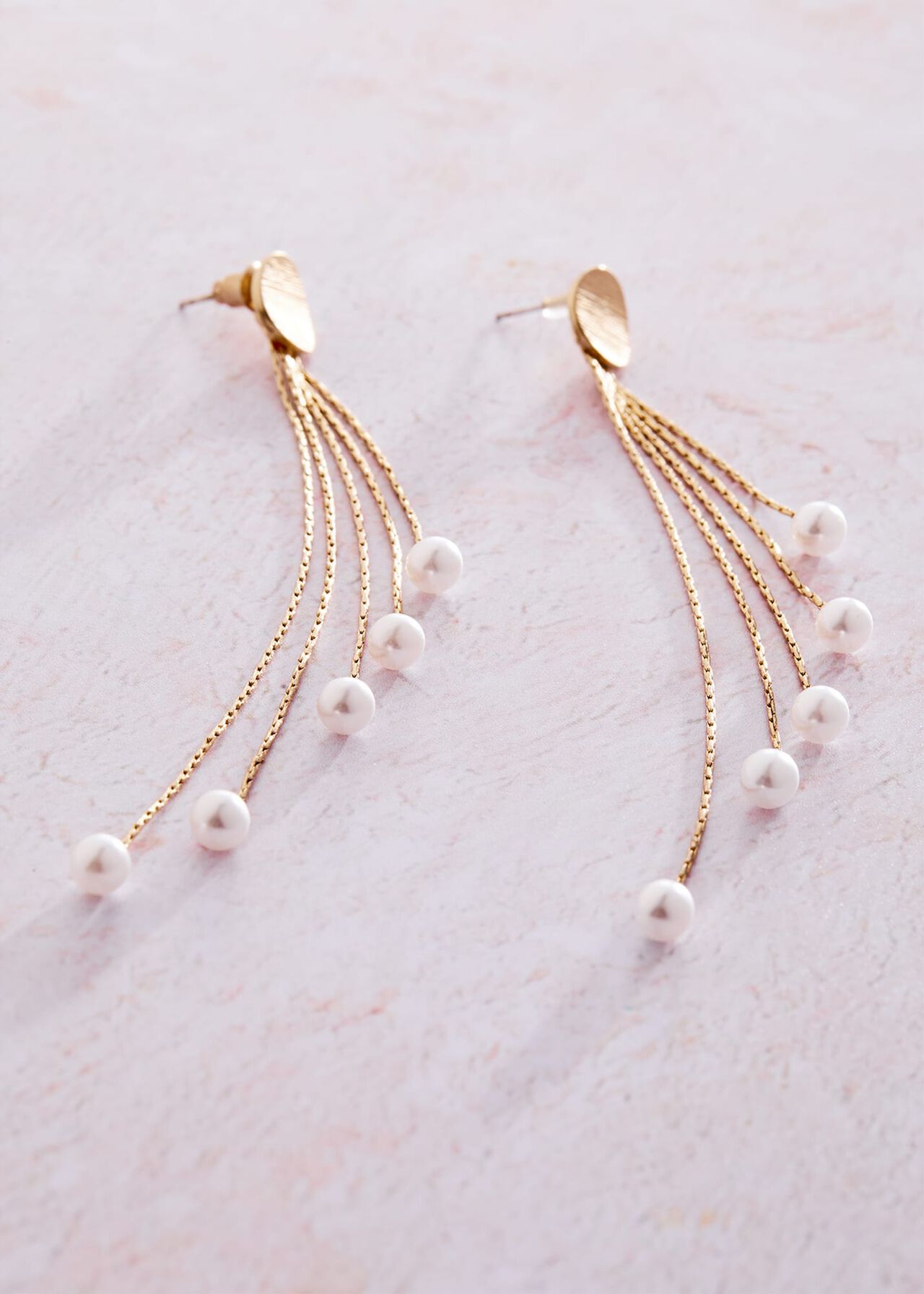 Pearl And Chain Earrings