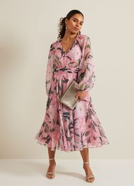 Petite Lina Printed Midi Dress