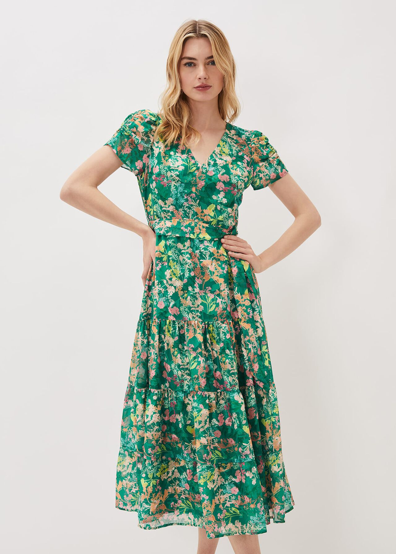 Morven Printed Tiered Dress | Phase Eight