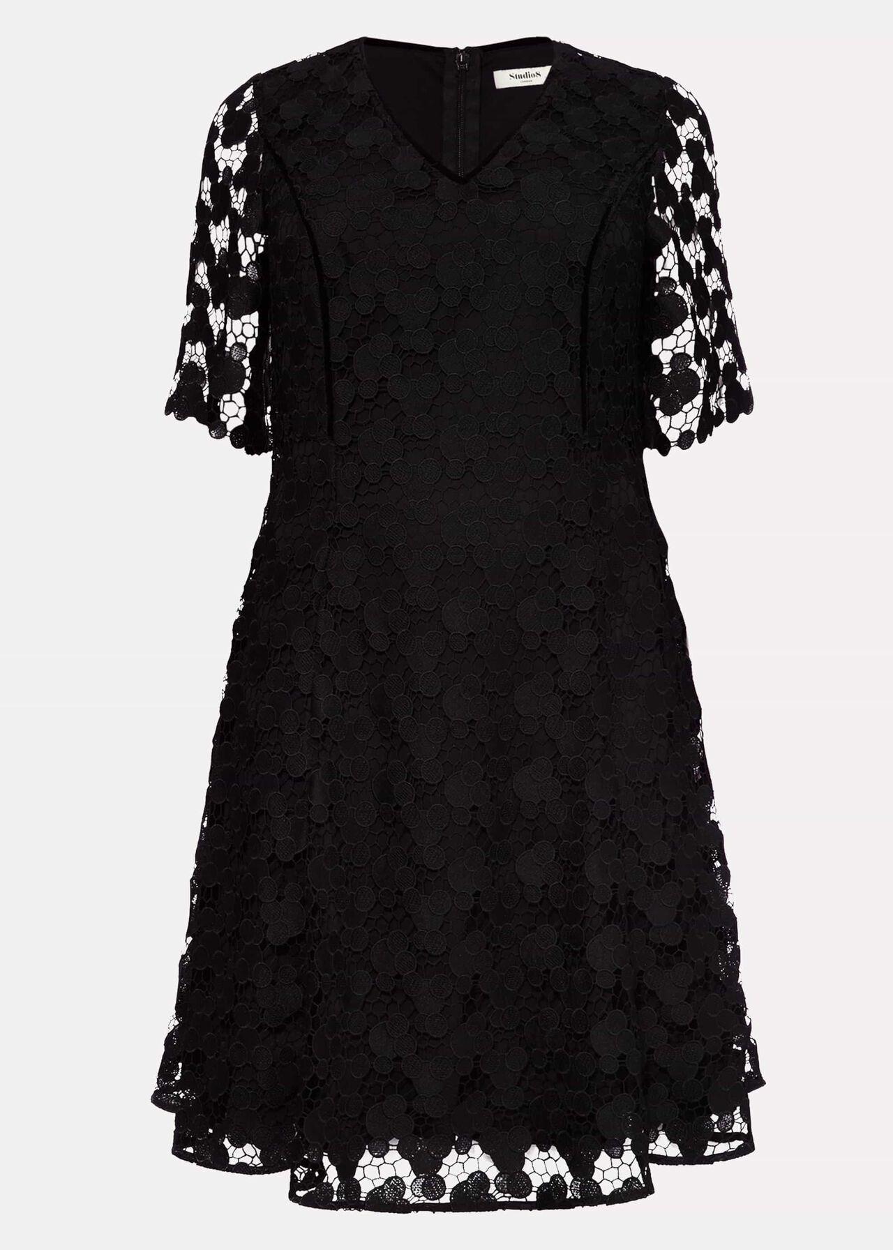 Robe De Soirée Dentelle Noire NEXT - Taille 16 - Longueur Genou - Très Bon état
