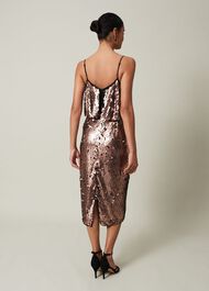 Myka Bronze Sequin Tiered Dress