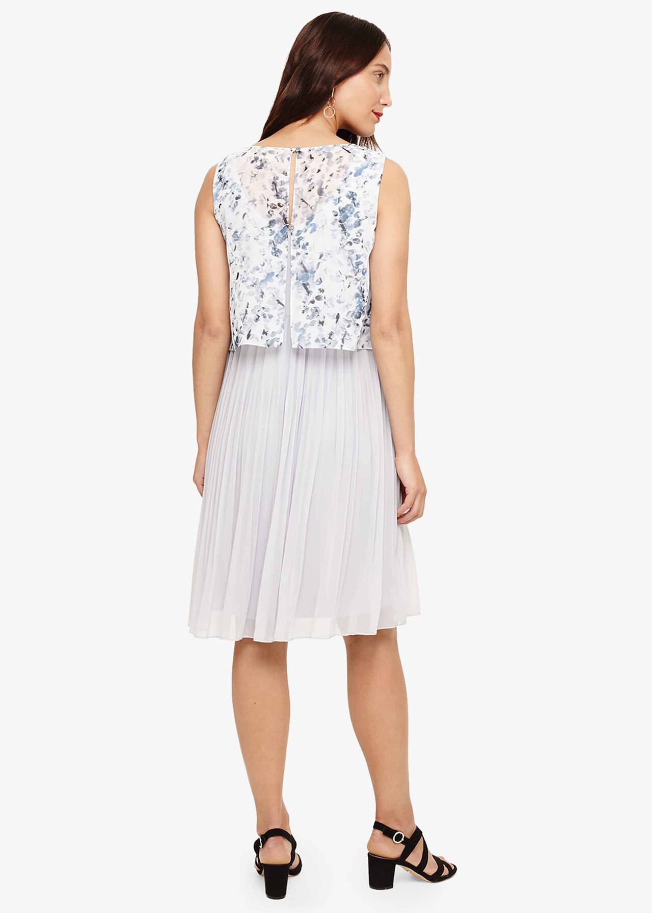 Agata Pleated Print Dress