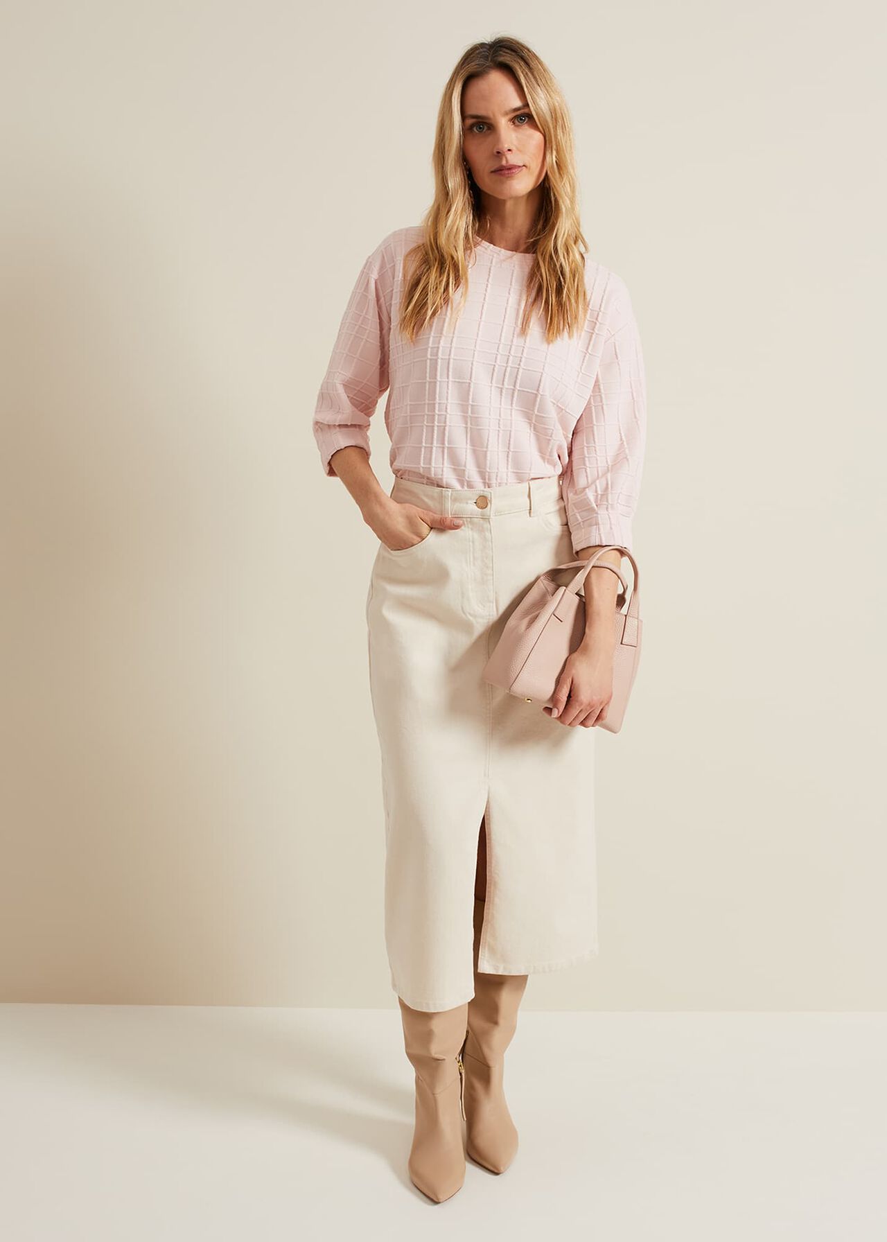 Tracy Check Textured Top