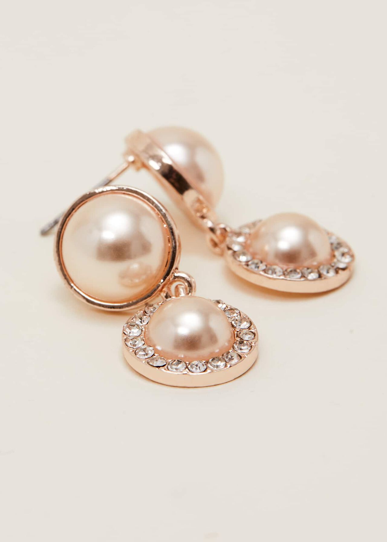 Pearl And Stone Drop Earrings