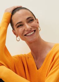 Kirste Textured Fine Knit V-Neck Jumper