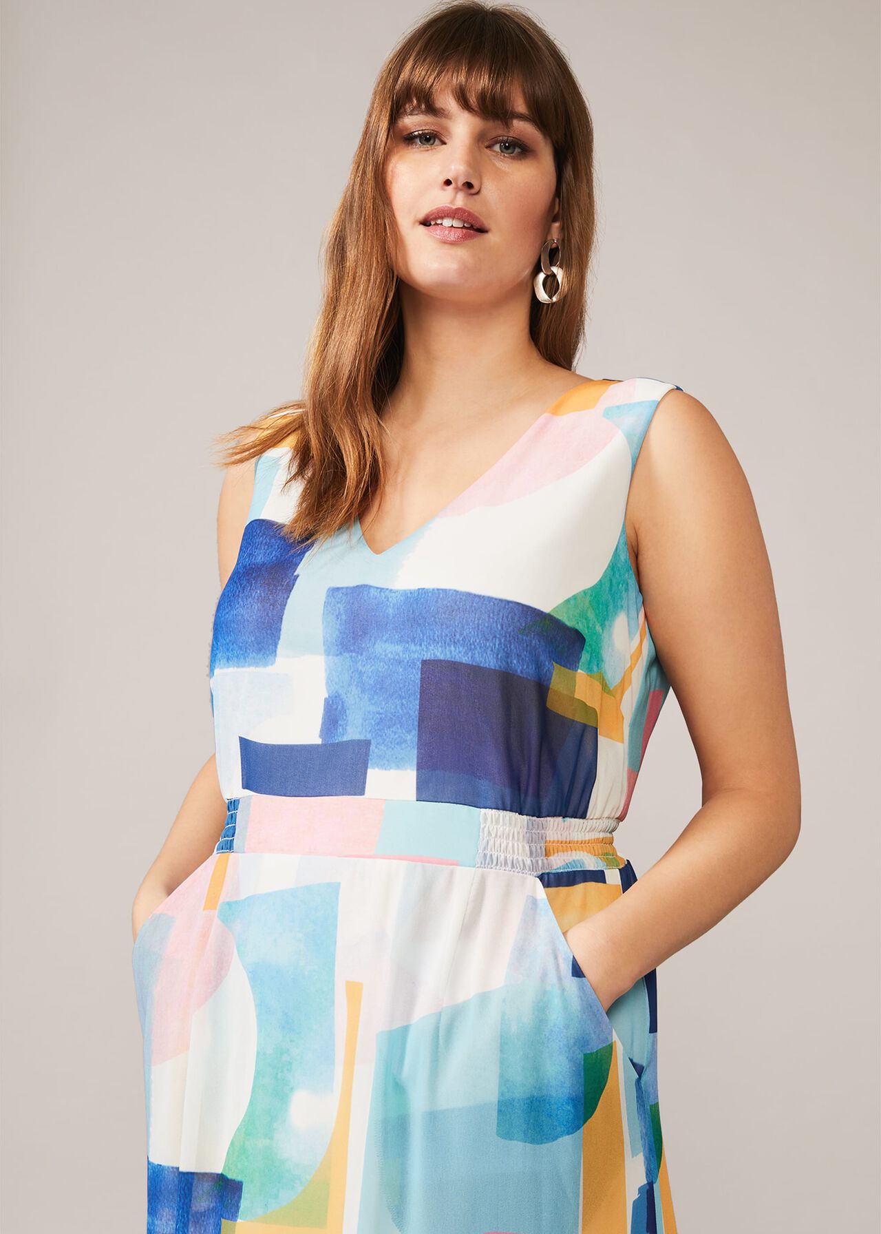 Eliza Abstract Print Maxi Dress