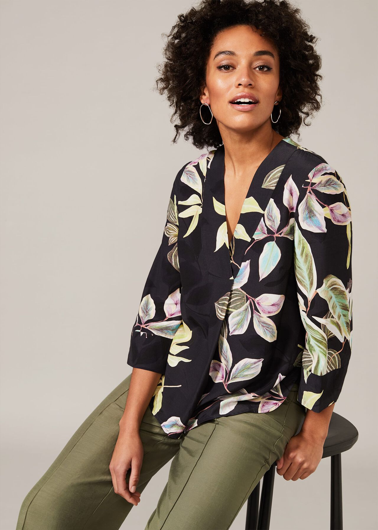 Hermy Floral Foldover Blouse