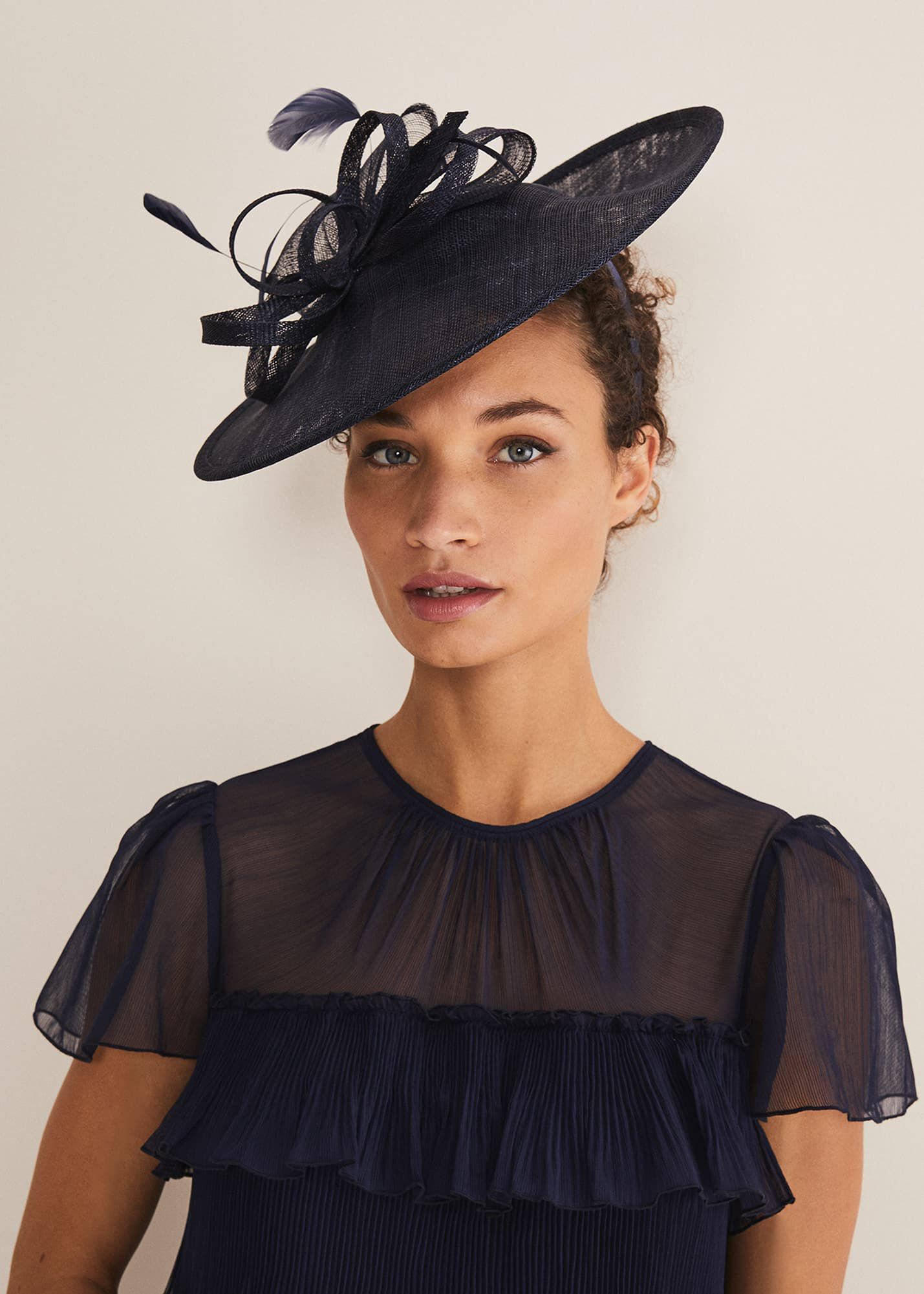 Navy wedding 2024 hats and fascinators