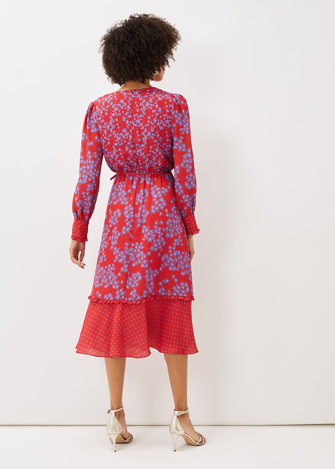 Zahara Floral And Spot Print Dress | Phase Eight