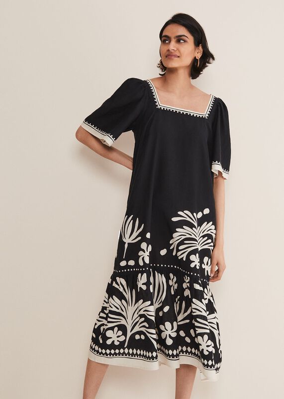 Claria Linen Midi Dress