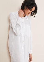 Cynthia Linen Longline Shirt Dress