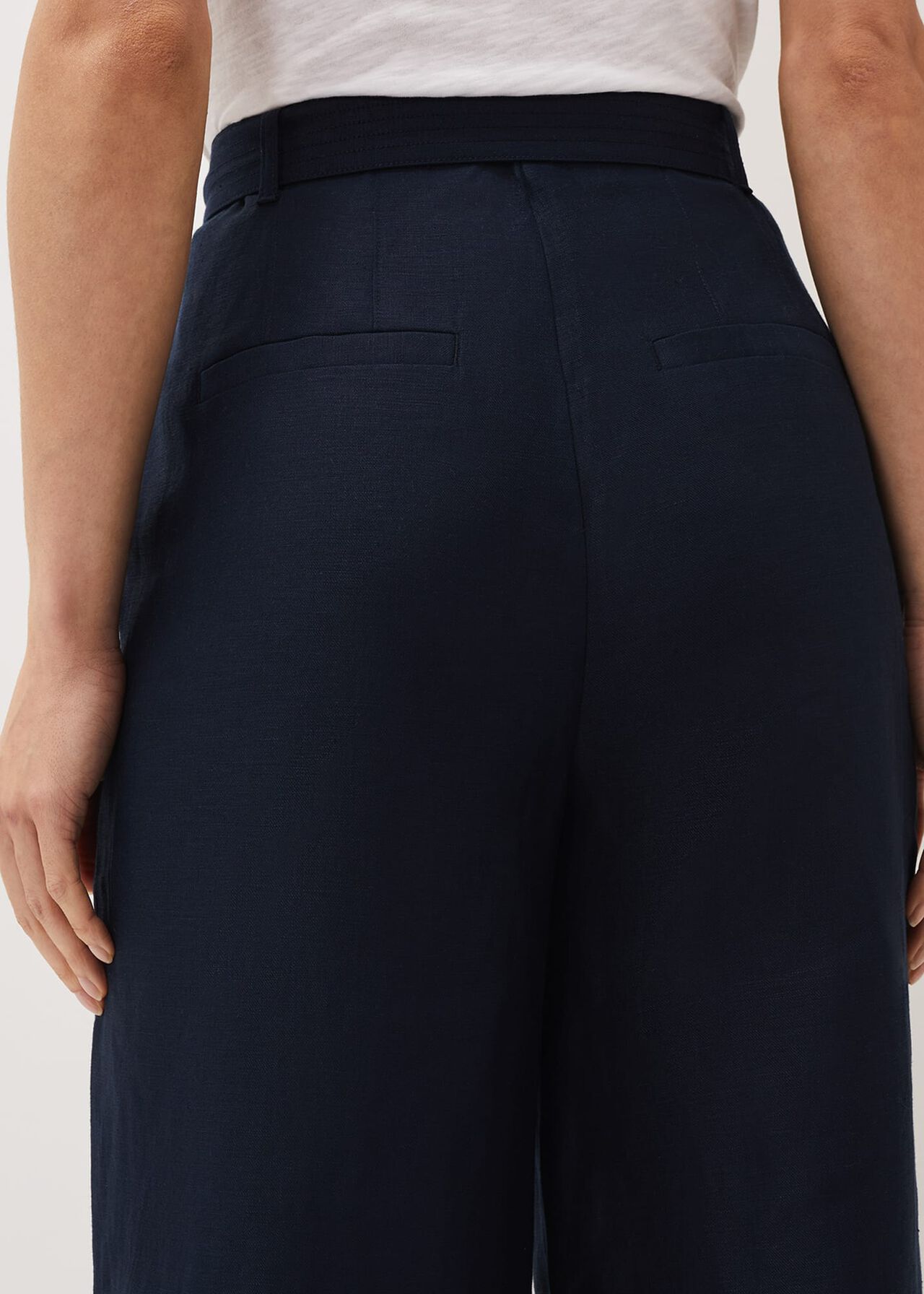 Aaliyah Linen Belted Wide Leg Trouser