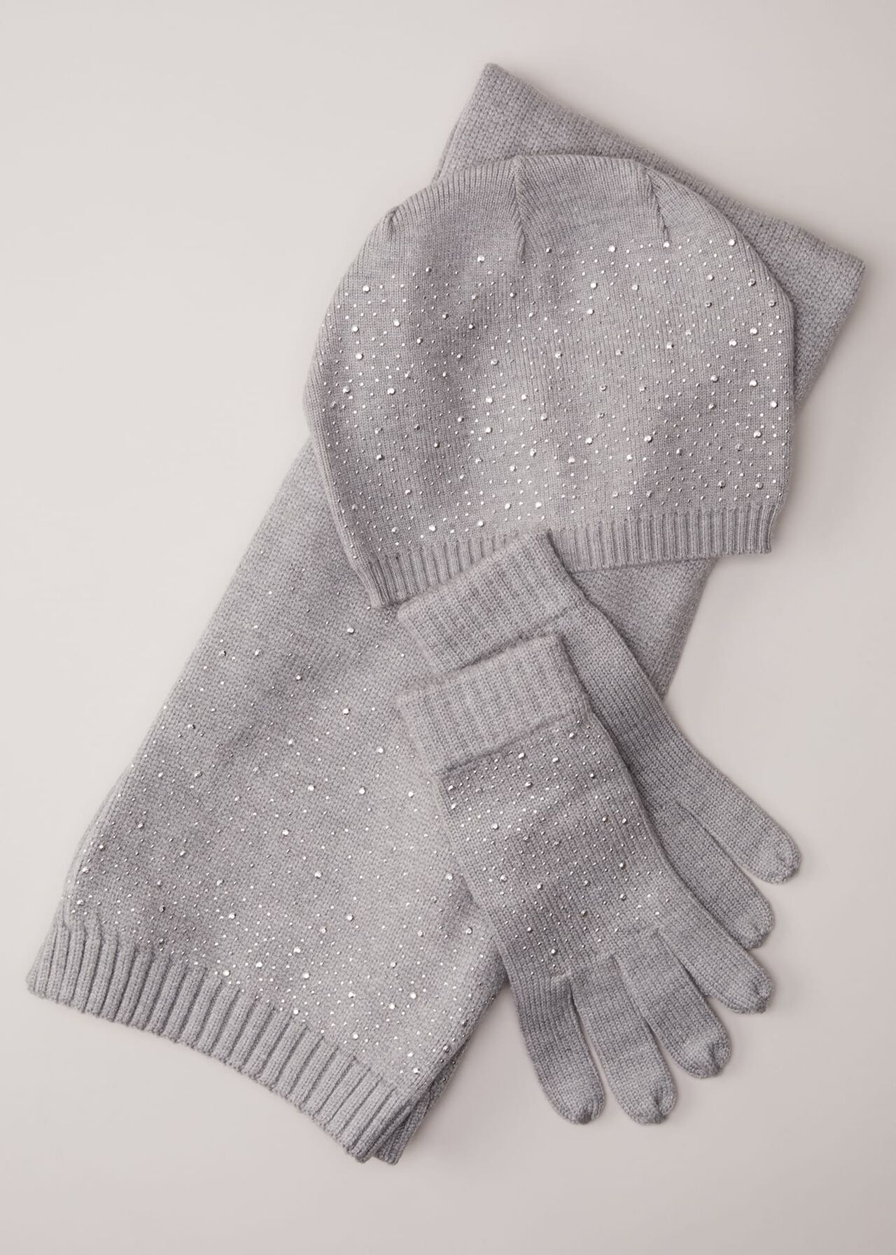 Grey Sparkly Gloves