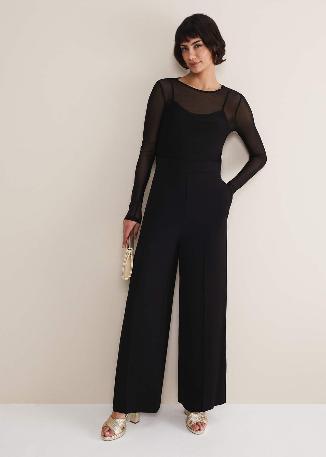 Eleena Black Mesh Top