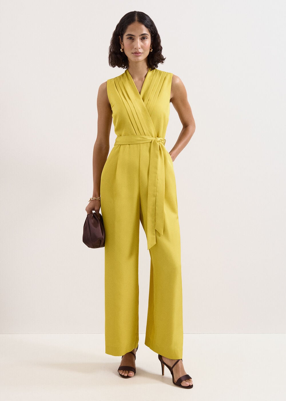 Petite Taylor Satin Wrap Jumpsuit
