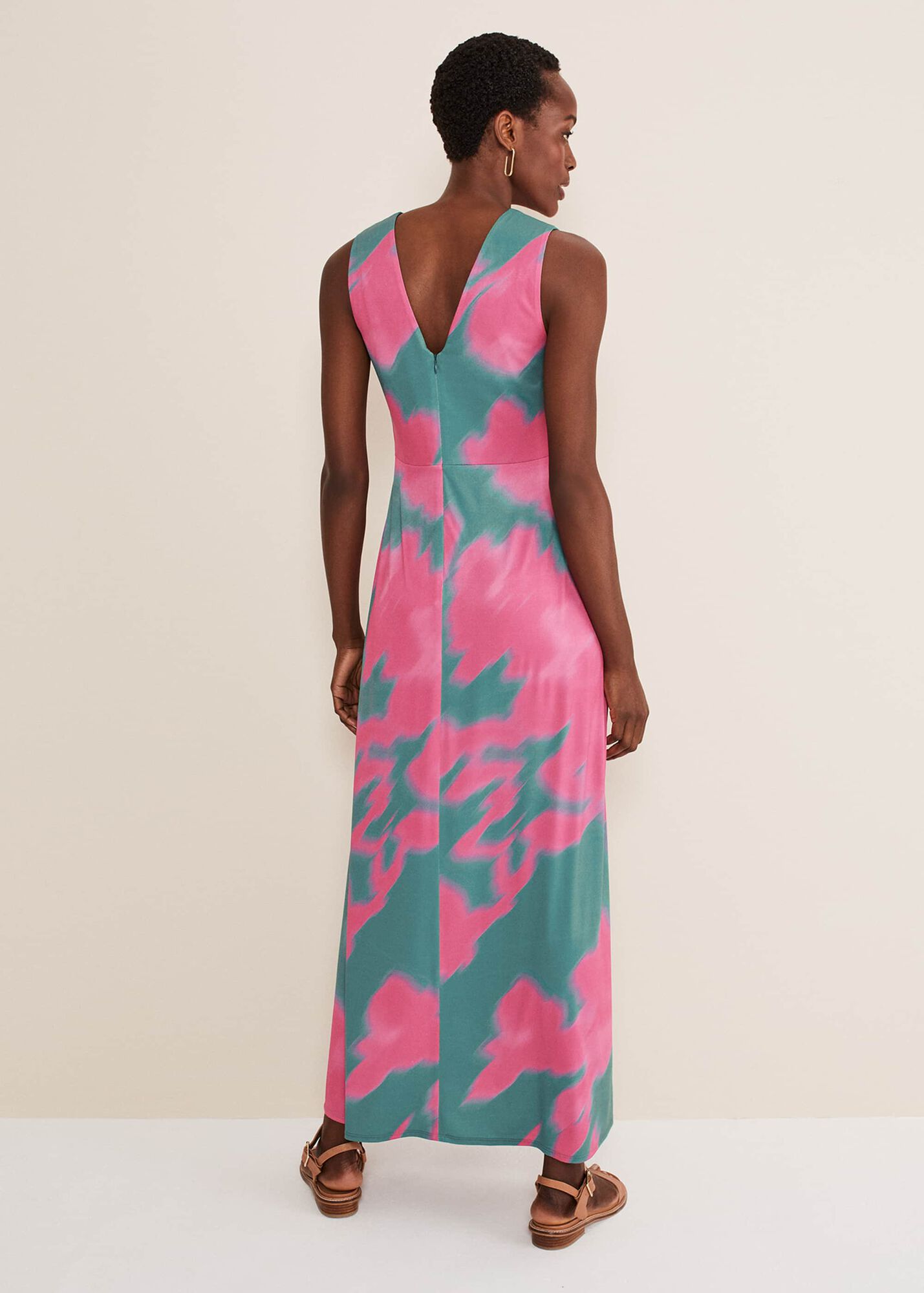 GIZETTE ABSTRACT PRINT MAXI DRESS