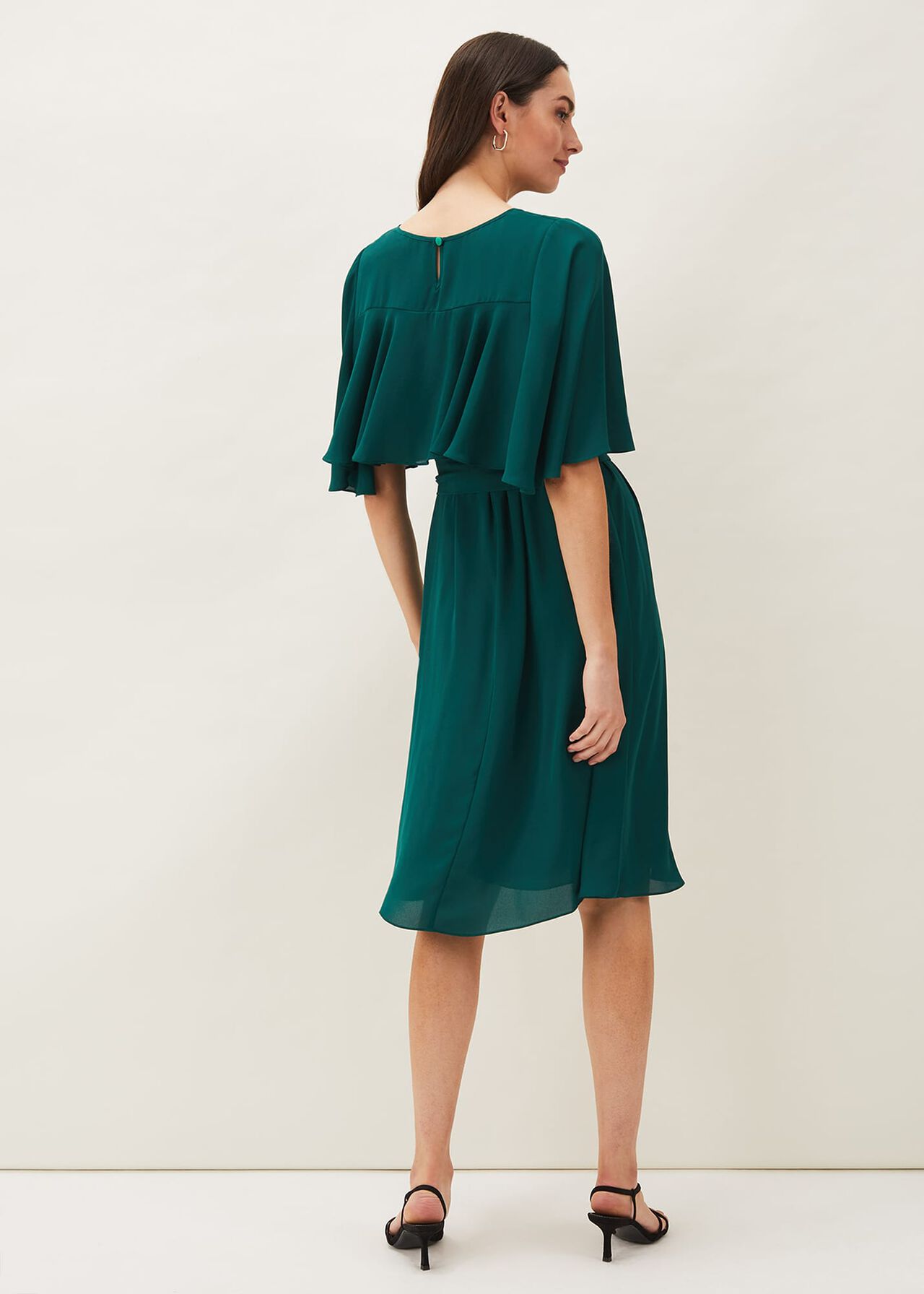 Alexia Double Layered Fit And Flare Belted Dress