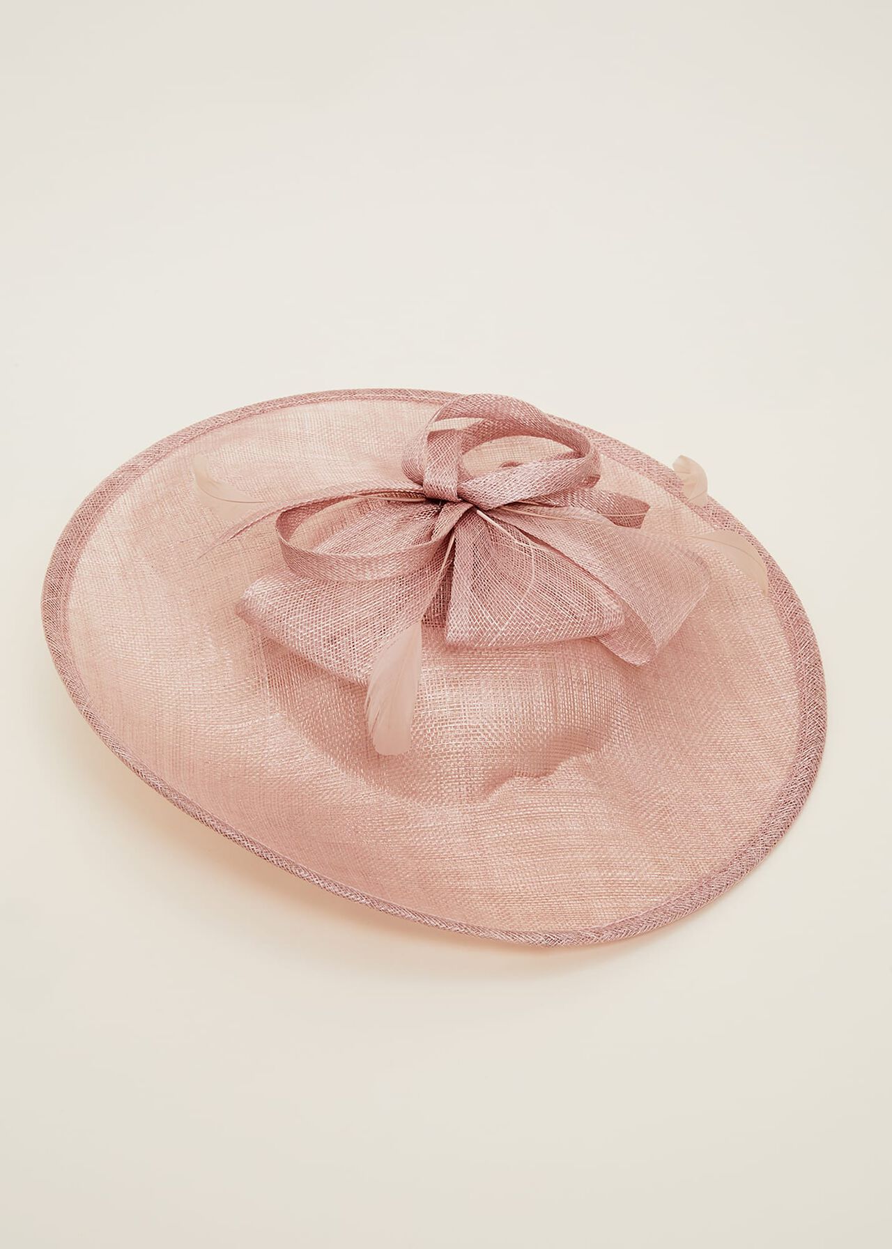 Bow And Feather Disc Fascinator