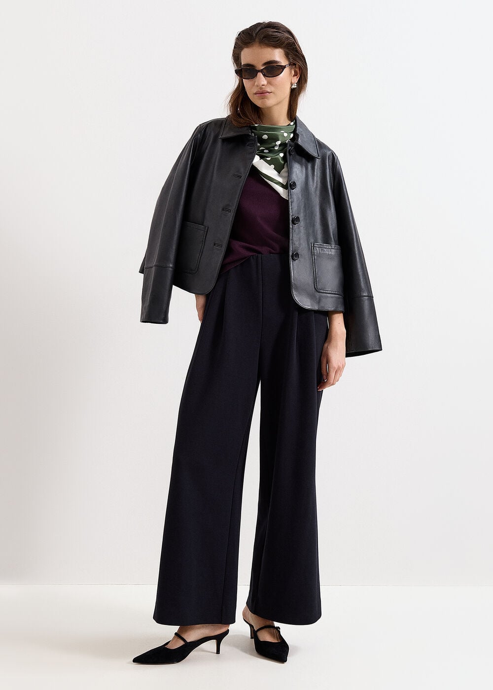 Petite Florence Ponte Wide Leg Trouser