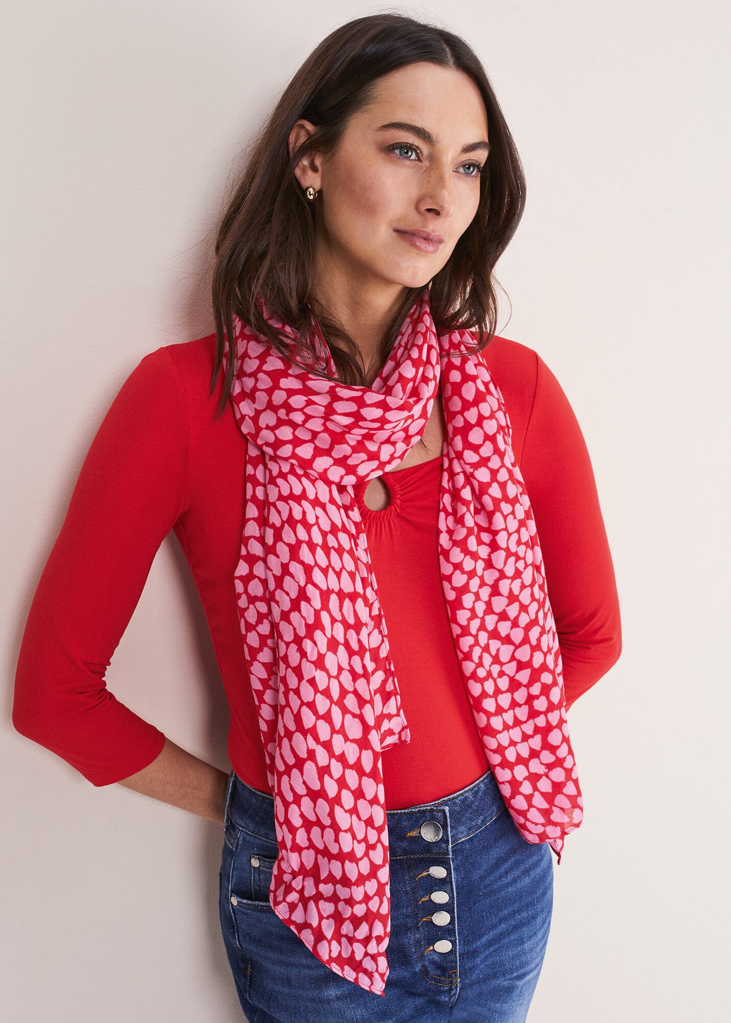 Heart hotsell print scarf