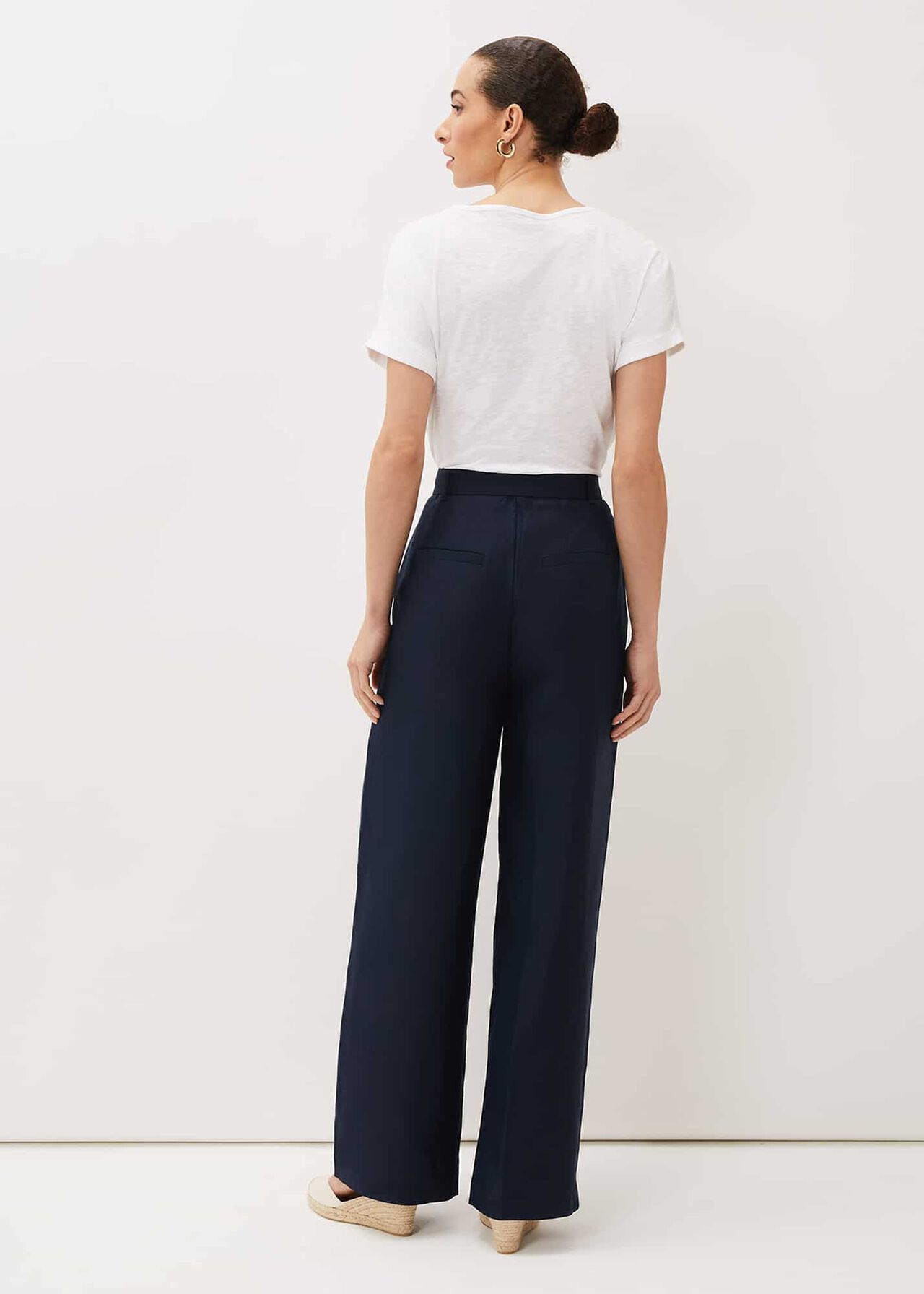 Aaliyah Linen Belted Wide Leg Trouser