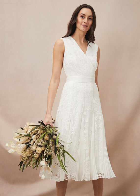 Caterina Embroidered Flared Wedding Dress