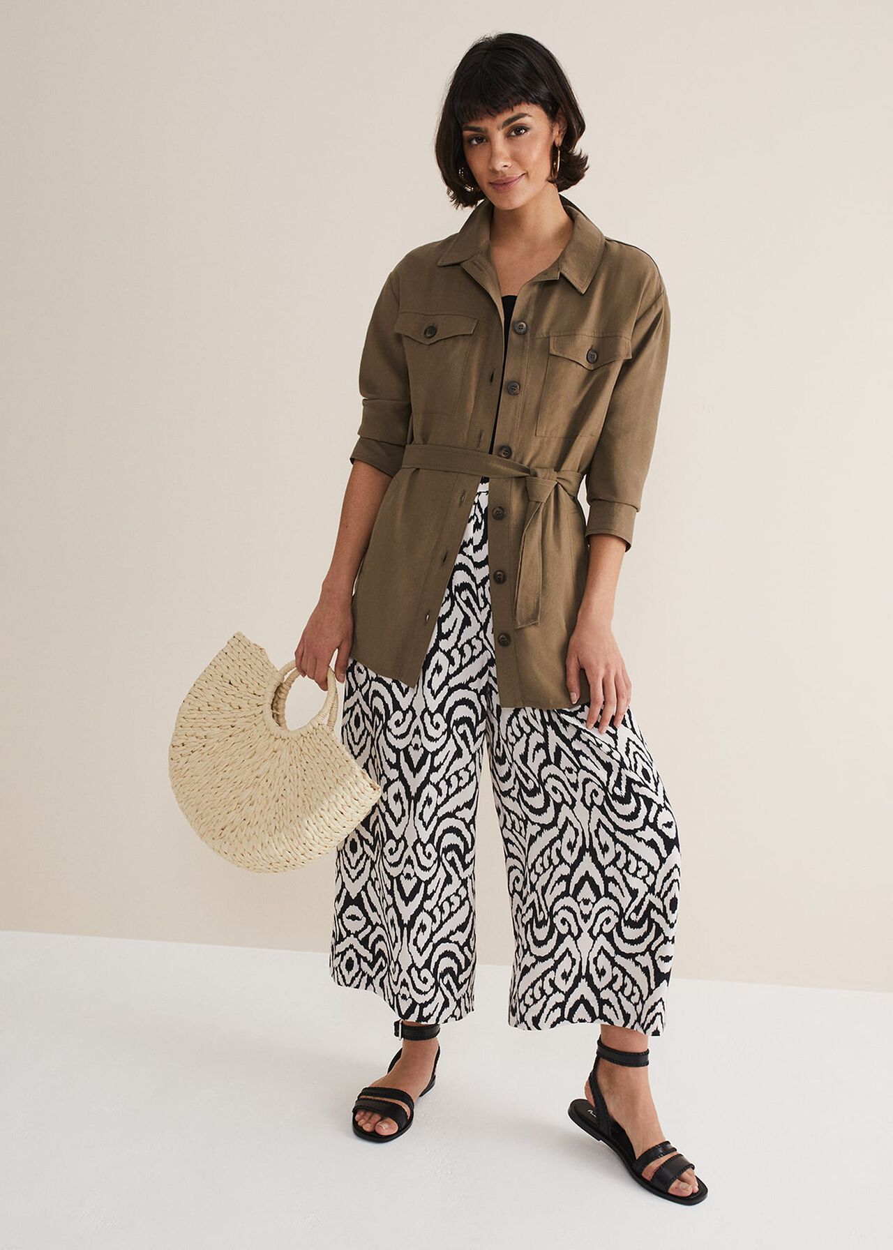 Malaya Printed Wide Leg Culottes