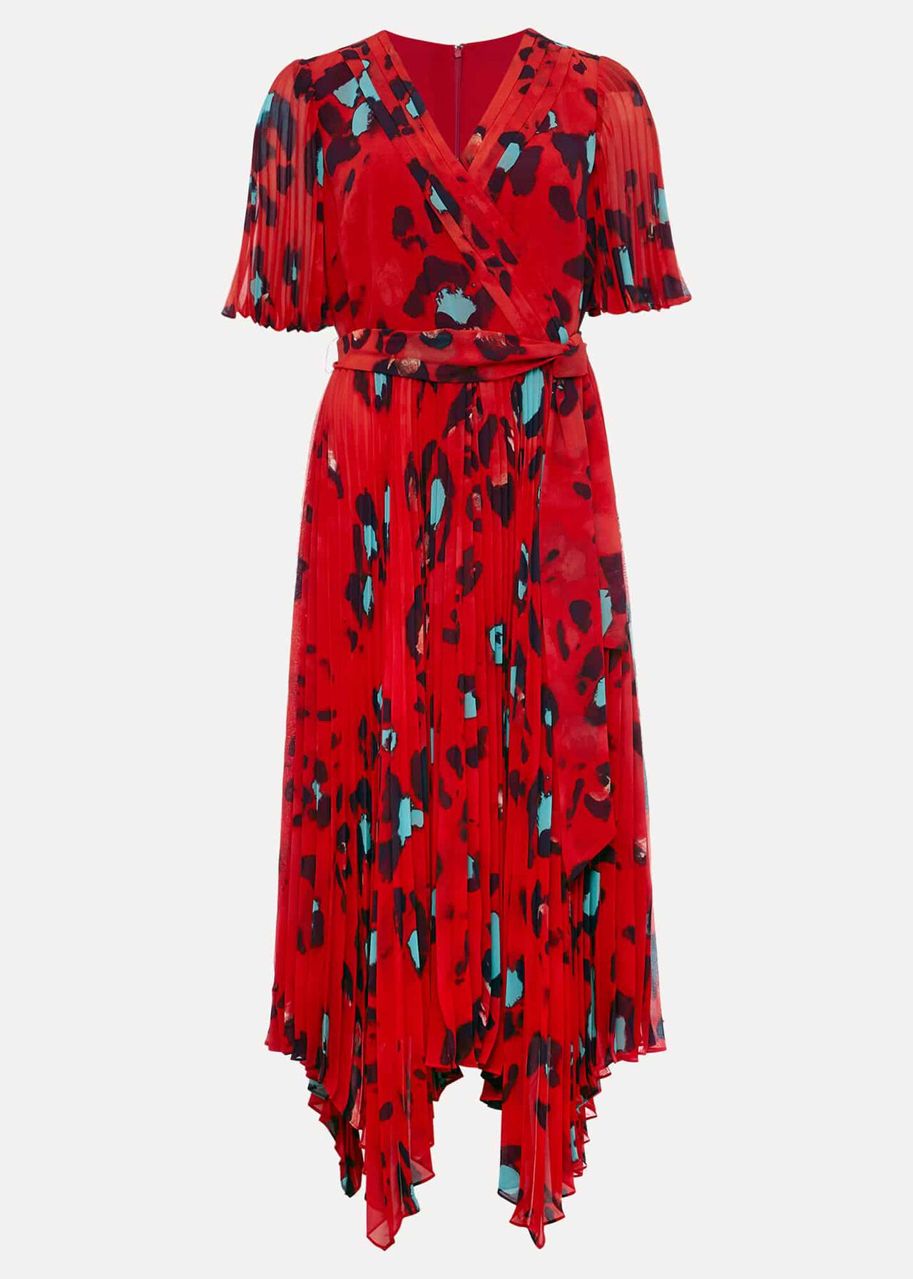 Kendall Butterfly Print Pleated Midi Dress