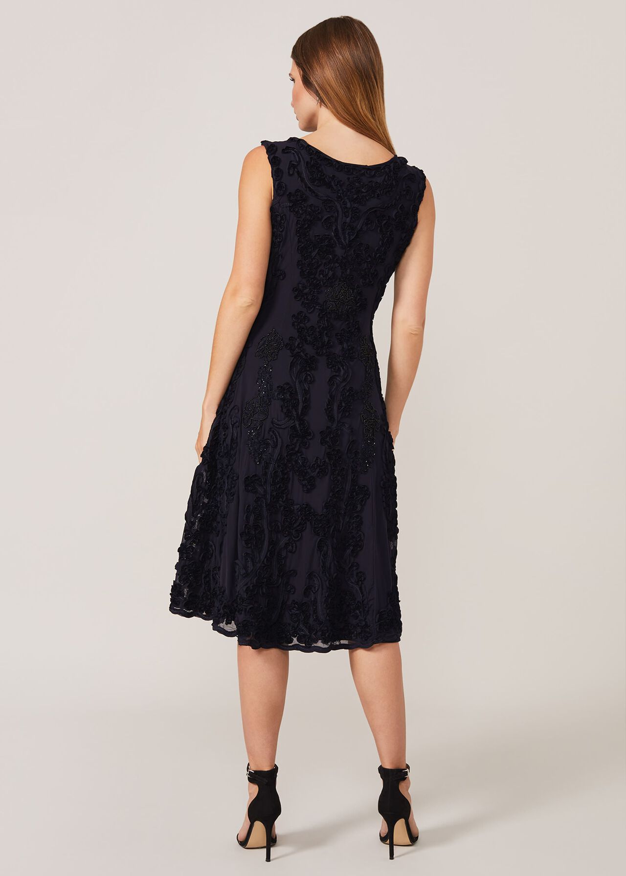 Penelope Tapework Lace Fit And Flare Dress